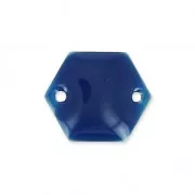 Epoxy enamelled spacers hexagone 2 holes  11.5 mm Night Blue x8