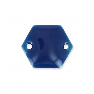 Epoxy enamelled spacers hexagone 2 holes  11.5 mm Night Blue x8