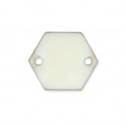 Epoxy enamelled spacers hexagone 2 holes 11.5 mm White x8