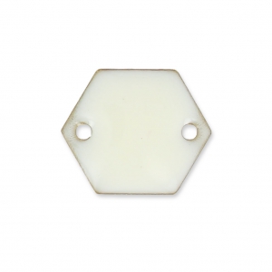 Epoxy enamelled spacers hexagone 2 holes 11.5 mm White x8