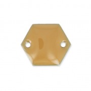 Epoxy enamelled spacers hexagone 2 holes  11.5 mm Beige x8|raw }}