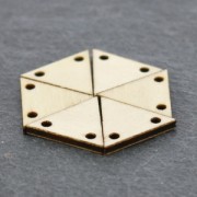 Natural wood triangular spacer with 2 holes to customize 19x17 mm