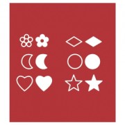 12 branding stamps for pyrograver heart/star/moon/diamond/round/Flower