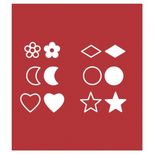 12 branding stamps for pyrograver heart/star/moon/diamond/round/Flower