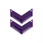 Herringbone Spacer 2 holes epoxy enameled 29 mm Violet x2
