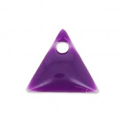 Metal triangle pendant epoxy enameled 8 mm Violet x8|raw }}