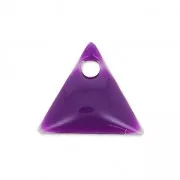 Metal triangle pendant epoxy enameled 8 mm Violet x8
