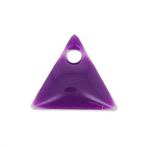 Metal triangle pendant epoxy enameled 8 mm Violet x8