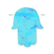 14mm Hamsa hand horizontaly drilled - imitation Opale Turquoise x1|raw }}