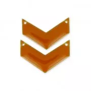 Herringbone Spacer 2 holes epoxy enameled 29 mm Terracotta x2