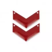 Spacers metal chevron 2 holes epoxy resin 29 mm - Dark red x2