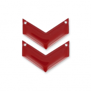 Spacers metal chevron 2 holes epoxy resin 29 mm - Dark red x2