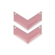 Herringbone Spacer 2 holes epoxy enameled 29 mm Pink x2|raw }}