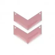 Herringbone Spacer 2 holes epoxy enameled 29 mm Pink x2