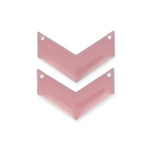 Herringbone Spacer 2 holes epoxy enameled 29 mm Pink x2