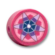 Fimo Puck-shaped beads 10x4mm fuchsia/purple x15|raw }}
