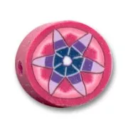 Fimo Puck-shaped beads 10x4mm fuchsia/purple x15