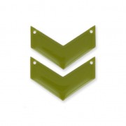 Herringbone Spacer 2 holes epoxy enameled 29 mm Olive x2|raw }}