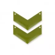 Herringbone Spacer 2 holes epoxy enameled 29 mm Olive x2
