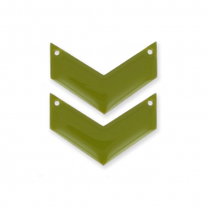Herringbone Spacer 2 holes epoxy enameled 29 mm Olive x2