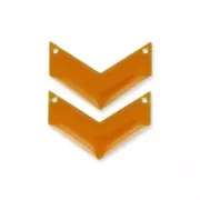 Herringbone Spacer 2 holes epoxy enameled 29 mm Mustard x2