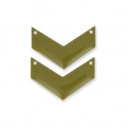 Herringbone Spacer 2 holes epoxy enameled 29 mm Kaki x2