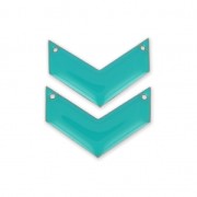 Herringbone Spacer 2 holes epoxy enameled 29 mm G. Turquoise  x2|raw }}