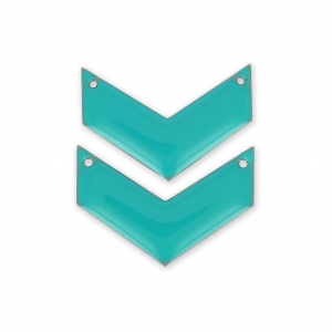 Herringbone Spacer 2 holes epoxy enameled 29 mm G. Turquoise  x2