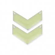 Herringbone Spacer 2 holes epoxy enameled 29 mm Cream x2|raw }}