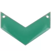 Herringbone Spacer 2 holes epoxy enameled 29 mm emerald green x2