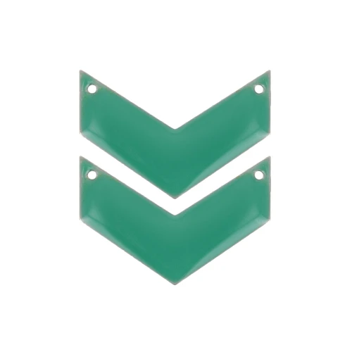 Herringbone Spacer 2 holes epoxy enameled 29 mm emerald green x2