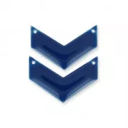Herringbone Spacer 2 holes epoxy enameled 29 mm Night Blue x2
