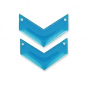 Herringbone Spacer 2 holes epoxy enameled 29 mm Blue x2|raw }}