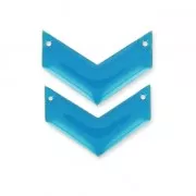 Herringbone Spacer 2 holes epoxy enameled 29 mm Blue x2