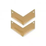 Herringbone Spacer 2 holes epoxy enameled 29 mm Beige x2