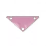 Triangle epoxy enameled spacer 3 holes 20 mm Pink x5