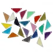 Triangle epoxy enameled spacer 3 holes 20 mm Pink x5