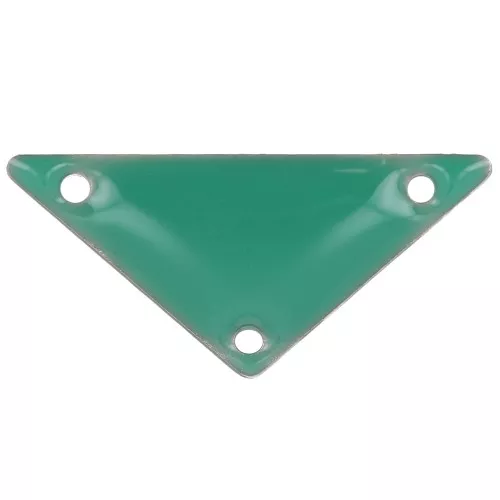 Triangle epoxy enameled spacer 3 holes 20 mm emerald green x5