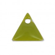 Metal triangle pendant epoxy enameled 8 mm Olive x8|raw }}
