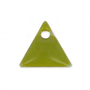 Metal triangle pendant epoxy enameled 8 mm Olive x8