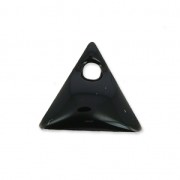 Metal triangle pendant epoxy enameled 8 mm Black x8|raw }}