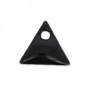 Metal triangle pendant epoxy enameled 8 mm Black x8