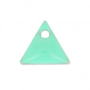 Metal triangle pendant epoxy enameled 8 mm Mint x8