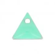 Metal triangle pendant epoxy enameled 8 mm Mint x8