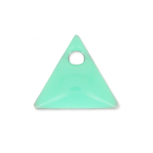 Metal triangle pendant epoxy enameled 8 mm Mint x8