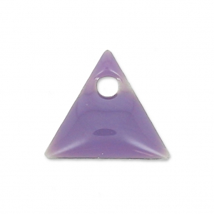 Metal triangle pendant epoxy enameled 8 mm Lilac x8