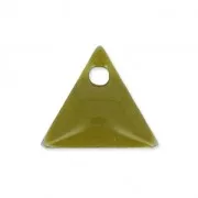 Metal triangle pendant epoxy enameled 8 mm Kaki x8