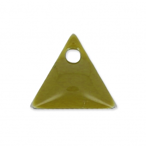 Metal triangle pendant epoxy enameled 8 mm Kaki x8