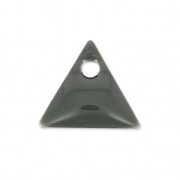 Metal triangle pendant epoxy enameled 8 mm Medium grey x8|raw }}