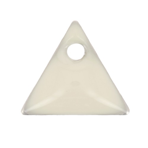 Metal triangle pendant epoxy enameled 8 mm Cream x8